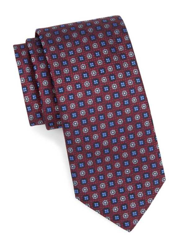 yz Ji[ Y lN^C ANZT[ Medallion Silk Tie dark red