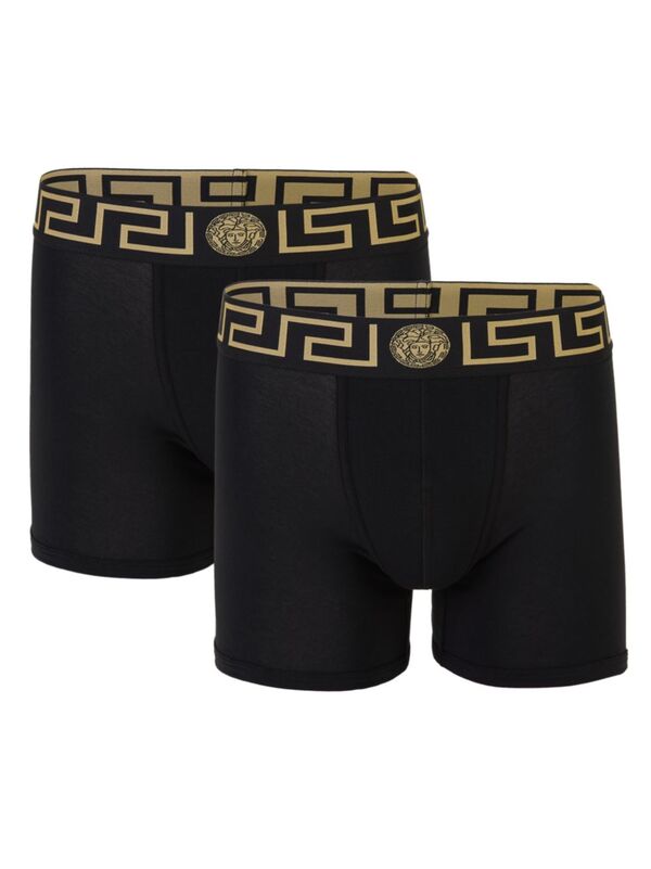 versace 【送料無料】 ヴェルサーチ メンズ ボクサーパンツ アンダーウェア 2-Pack Trunk Boxer Briefs black gold