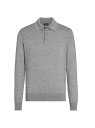 【送料無料】 ゼニア メンズ ポロシャツ トップス Casheta Light Long-Sleeve Polo Shirt grey