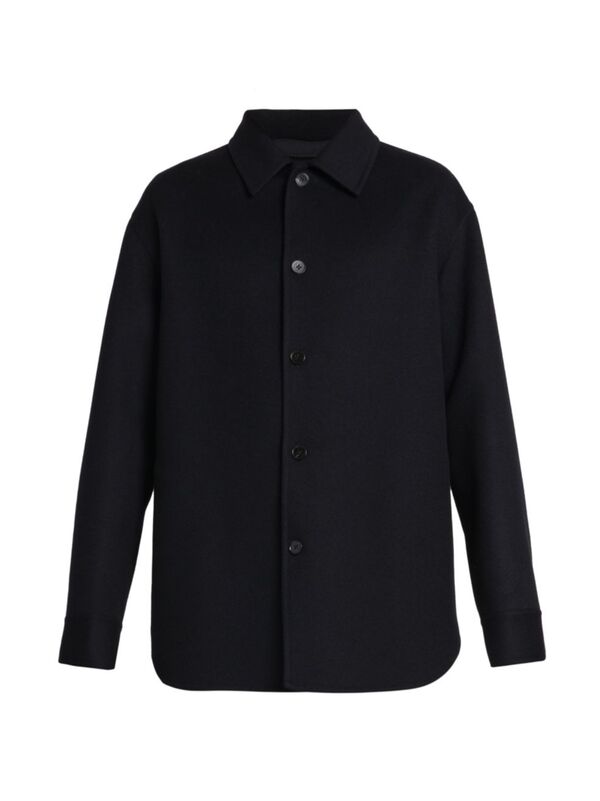 【送料無料】 ジル・サンダー メンズ シャツ トップス Outer Cashmere Button-Front Shirt navy