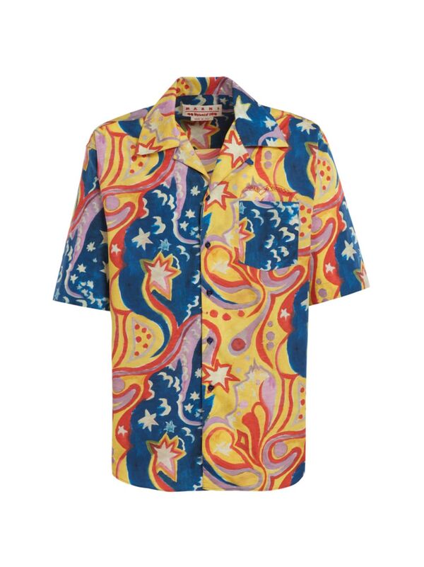 【送料無料】 マルニ メンズ シャツ トップス Marni x No Vacancy Inn Woven Printed Shirt royal multi