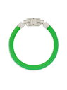 yz WoV[ Y uXbgEoOEANbg ANZT[ G Cube Bracelet In Leather And Metal bright green