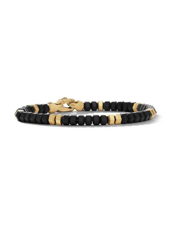 yz fCrbgE[} Y uXbgEoOEANbg ANZT[ Hex Bead Bracelet black onyx