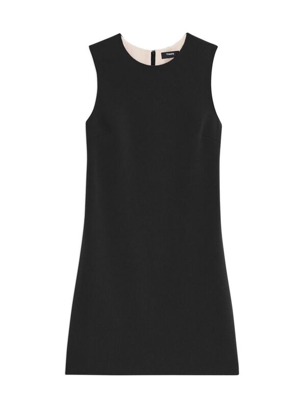 セオリー 【送料無料】 セオリー レディース ワンピース トップス Crepe Shift Minidress black