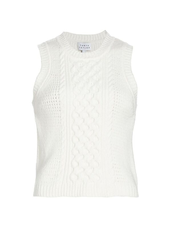 【送料無料】 タニアテイラー レディース タンクトップ トップス Heath Knit Sleeveless Top cream