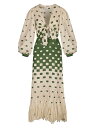 【送料無料】 ジョアンナオッティ レディース ワンピース トップス Siena Pradera Geometric Linen Midi-Dress ecru green