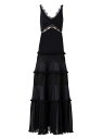 【送料無料】 アクリス レディース ワンピース トップス Lace Silk Crepe A-Line Midi-Dress black