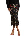 yz VVA[C fB[X XJ[g {gX Silk Paisley Slip Midi-Skirt black floral