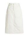 yz _ fB[X XJ[g {gX Mid-Rise Denim Midi-Skirt vintage white