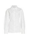 【送料無料】 アレキサンダーワン レディース シャツ トップス Cinched-Waist Knit-Combo Shirt white