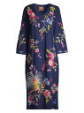  ジョニーワズ レディース ワンピース トップス Julie Embroidered Cotton Midi-Dress navy