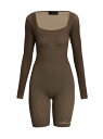 yz A~ fB[X WvX[c gbvX Ribbed Seamless Long-Sleeve Bodysuit brown