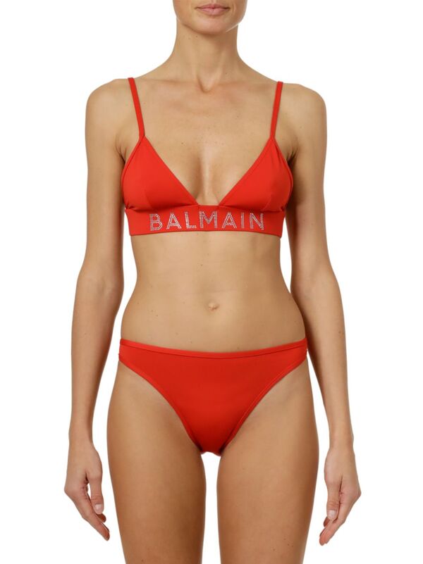 ̵ Хޥ ǥ ȥåפΤ  Logo Triangle Bikini Top red