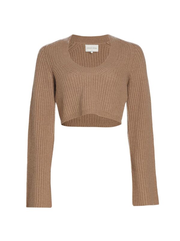 ̵ 륹 ǥ ˥åȡ  Cashmere Crop Sweater sand melange
