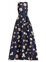 【送料無料】 モニークルイリエ レディース ワンピース トップス Floral Faille Sleeveless Gown navy multi