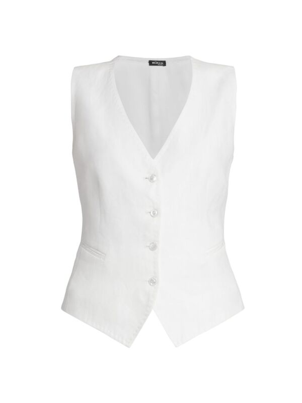 ̵ ȥ ǥ 󥯥ȥå ȥåץ Tailored Button-Front Vest white