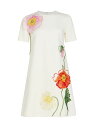 【送料無料】 オスカー デ ラ レンタ レディース ワンピース トップス Painted Poppies Embroidered Shift Dress ivory