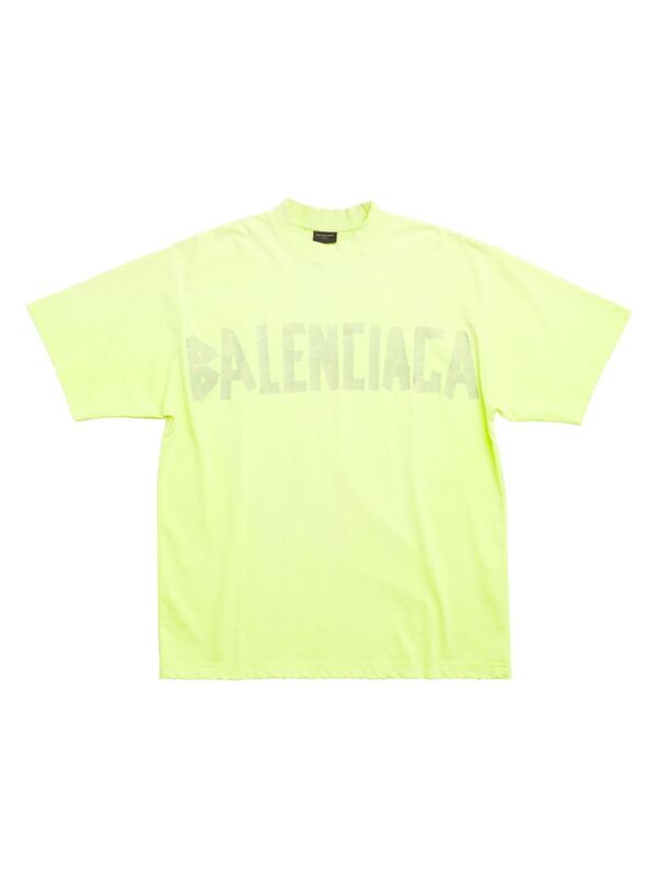 【送料無料】 バレンシアガ メンズ Tシャツ トップス Tape Type T-Shirt Medium Fit yellow