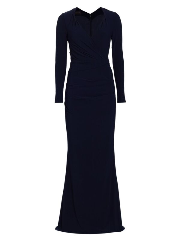 【送料無料】 タルボールホフ レディース ワンピース トップス Jersey Crepe Long-Sleeve Gown royal navy