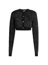 【送料無料】 ヴェルサーチ レディース ニット・セーター カーディガン アウター Barocco Textured Knit Crop Cardigan black