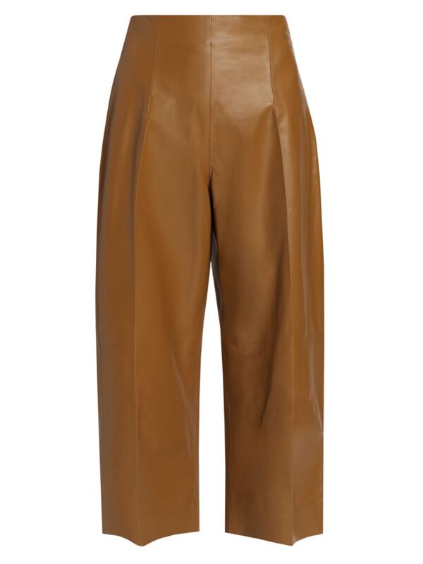 ̵ ޥ ǥ 奢ѥ ܥȥॹ Leather High-Wasted Flared Pants maroon