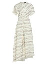 【送料無料】 プロエンザショラー レディース ワンピース トップス Textured Stripe Asymmetric Dress white multi