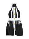 【送料無料】 バルマン レディース ワンピース トップス Rosette-Neck Halterneck Dress black and white