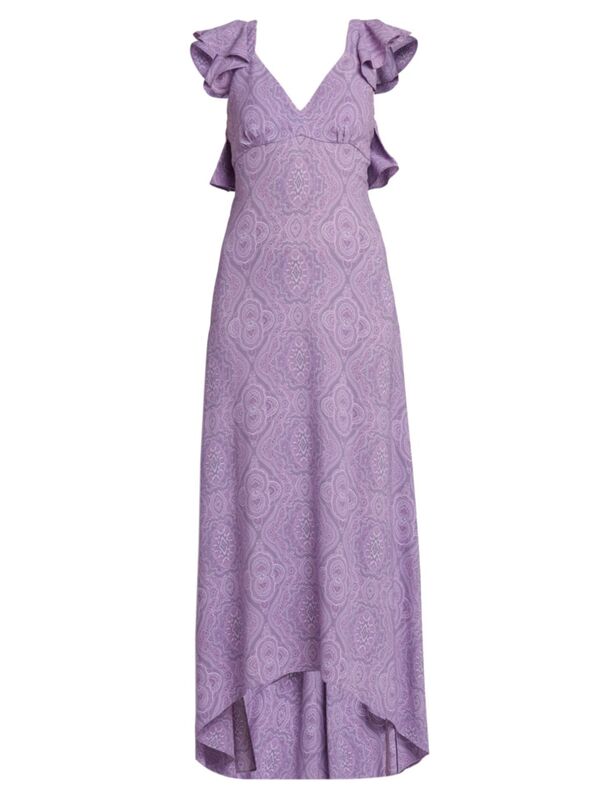 ̵ ȥ ǥ ԡ ȥåץ Paisley Flounce Maxi Dress print floral purple