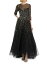 ̵ ˡ륤ꥨ ǥ ԡ ȥåץ Embellished Illusion A-Line Gown noir metallic