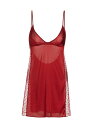 【送料無料】 キキデモントパーネス レディース ナイトウェア アンダーウェア Merci Silk Swiss-Dot Slip Dress red