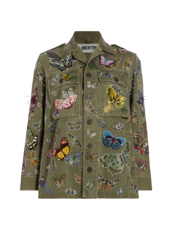 【送料無料】 リバティーン レディース ジャケット・ブルゾン アウター Millions Of Butterflies' Vintage French Military Jacket army green