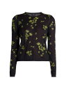 yz WoeBX^ @ fB[X jbgEZ[^[ AE^[ Floral Cashmere & Silk-Blend Knit Sweater black