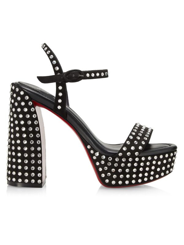 ̵ ꥹ󡦥֥ ǥ  塼 Movida Jane Strass 130MM Rhinestone Leather Platform Sandals black