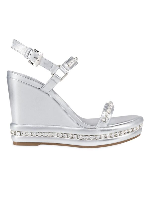 クリスチャンルブタン 【送料無料】 クリスチャン・ルブタン レディース サンダル シューズ Pyrastrass 110MM Laminated Wedge Sandals silver