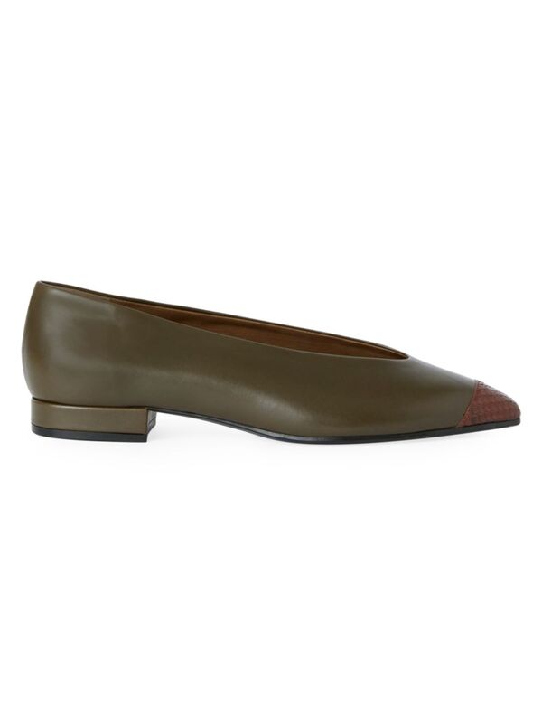 【送料無料】 ロロピアーナ レディース パンプス シューズ Rebecca Cap-Toe Ballet Flats earth