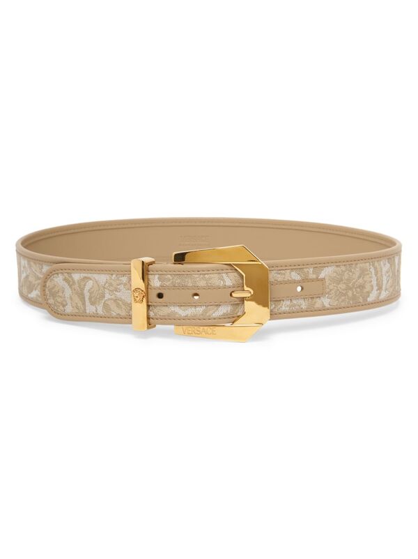 ヴェルサーチ ベルト（レディース） 【送料無料】 ヴェルサーチ レディース ベルト アクセサリー Barocco Jacquard Belt beige