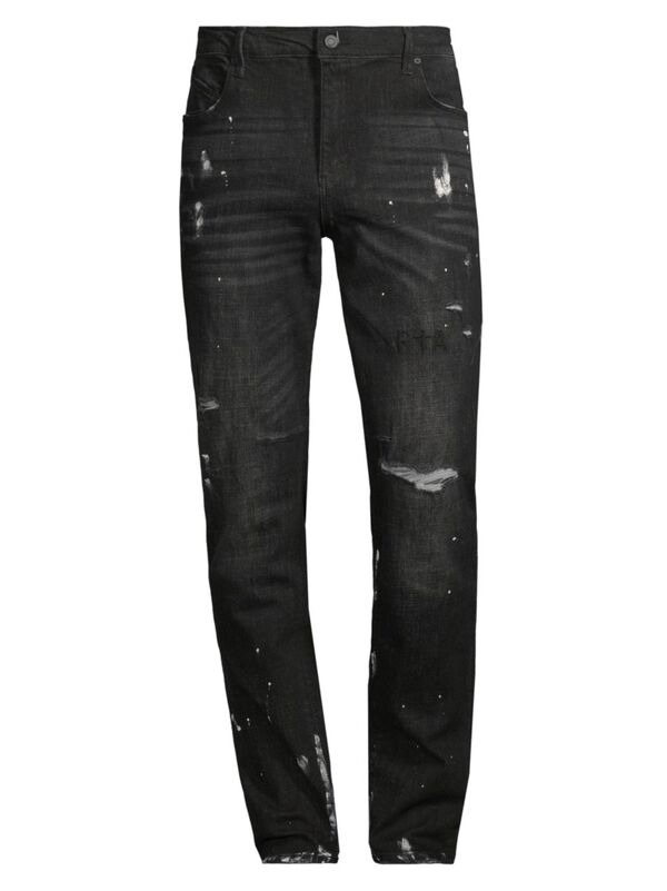  アールティーエー メンズ デニムパンツ ジーンズ ボトムス Blayton Splatter Stretch Jeans distressed charcoal paint
