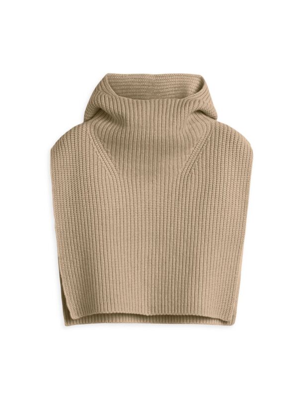 yz g[e fB[X p[J[EXEFbg AE^[ Ps24 Ribbed Wool Hooded Bib biscuit