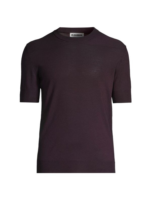 【送料無料】 ジル・サンダー メンズ Tシャツ トップス Virgin Wool Knit T-Shirt plum