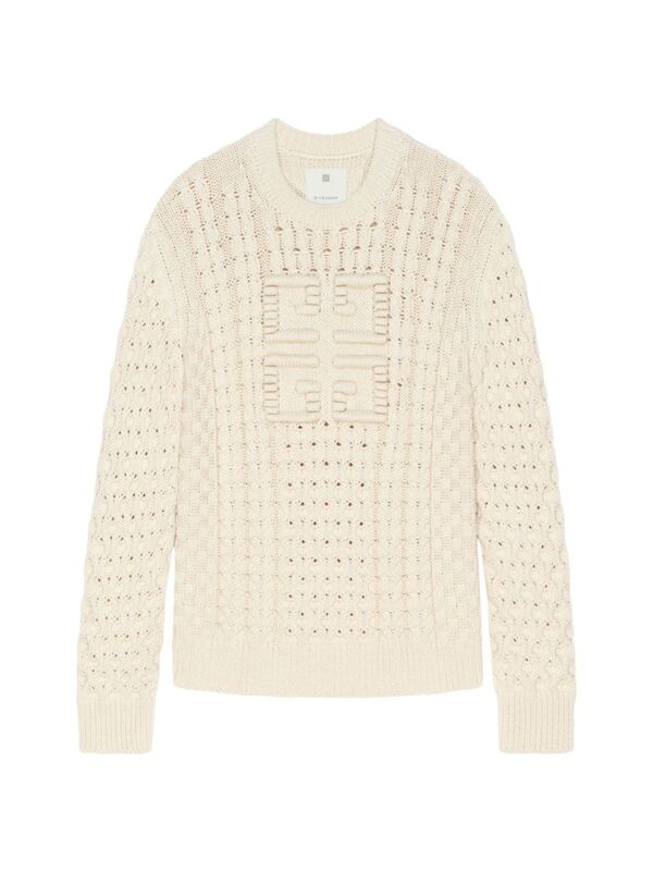 【送料無料】 ジバンシー メンズ ニット・セーター アウター 4G Cable-Knit Sweater cream