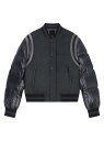 【送料無料】 ジバンシー メンズ ジャケット・ブルゾン アウター Varsity Jacket In Wool With Puffer Sleeves And Back black grey