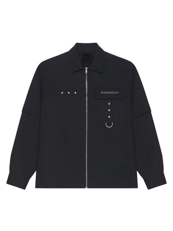 【送料無料】 ジバンシー メンズ シャツ トップス Shirt In Cotton With Metal Details black