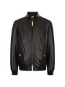 【送料無料】 ステファノリッチ メンズ ジャケット・ブルゾン アウター Lambskin Leather And Shearling Blouson Jacket black