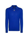 【送料無料】 ステファノリッチ メンズ ポロシャツ トップス Long Sleeve Zip Polo Shirt blue