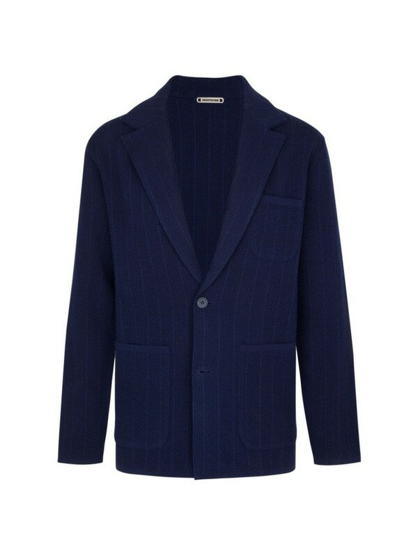 【送料無料】 ステファノリッチ メンズ ジャケット・ブルゾン アウター Knit Two-Button Jacket dark blue