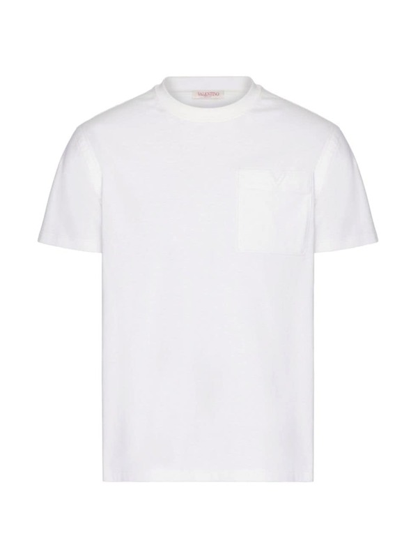 【送料無料】 ヴァレンティノ メンズ Tシャツ トップス Cotton T-Shirt With Topstitched V Detail white