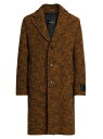 【送料無料】 ヴェルサーチ メンズ ジャケット・ブルゾン アウター Notch Lapel Wool-Blend Peacoat caramel black