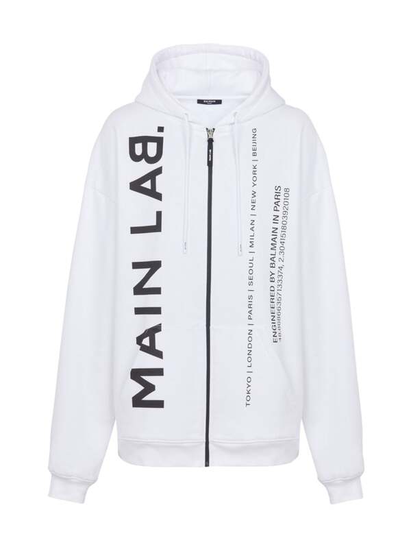 ̵ Хޥ  ѡå աǥ  Main Lab Logo Zip Hoodie white black