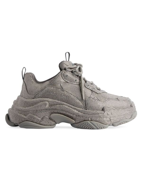  バレンシアガ メンズ スニーカー シューズ Triple S Sneakers With Rhinestones dark grey