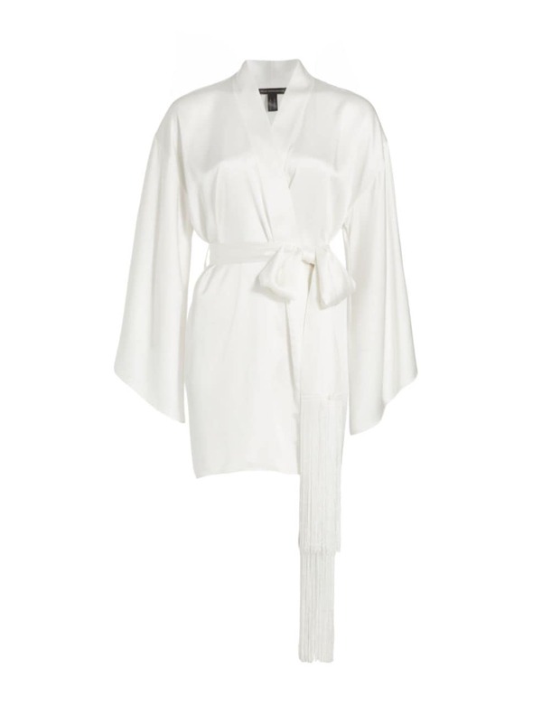 【送料無料】 キキデモントパーネス レディース ナイトウェア アンダーウェア Silk Belted Robe ivory